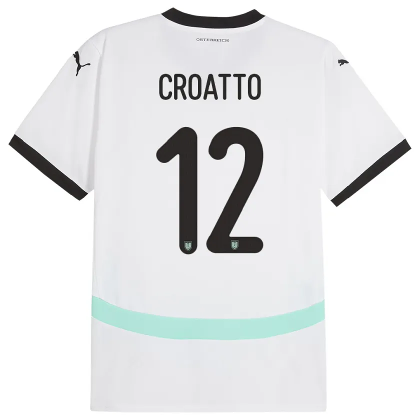 Danxen Heren Oostenrijk Michela Croatto #12 Wit Uitshirt Uittenue 24-26 T-Shirt