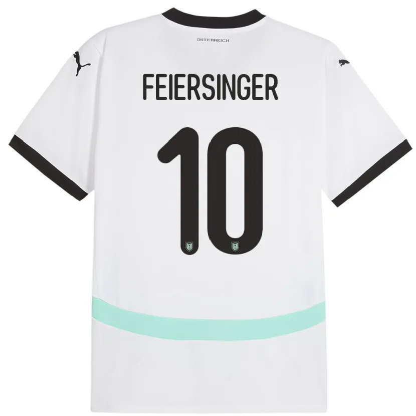 Danxen Heren Oostenrijk Laura Feiersinger #10 Wit Uitshirt Uittenue 24-26 T-Shirt