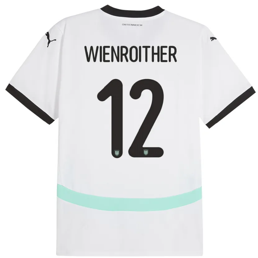 Danxen Heren Oostenrijk Laura Wienroither #12 Wit Uitshirt Uittenue 24-26 T-Shirt