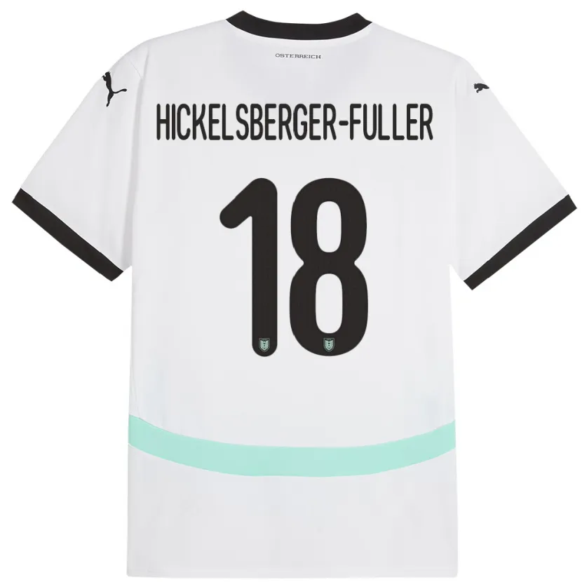 Danxen Heren Oostenrijk Julia Hickelsberger-Füller #18 Wit Uitshirt Uittenue 24-26 T-Shirt