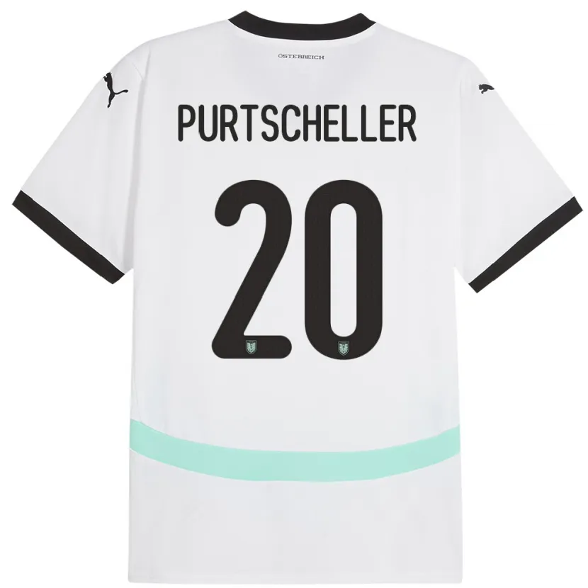 Danxen Heren Oostenrijk Lilli Purtscheller #20 Wit Uitshirt Uittenue 24-26 T-Shirt