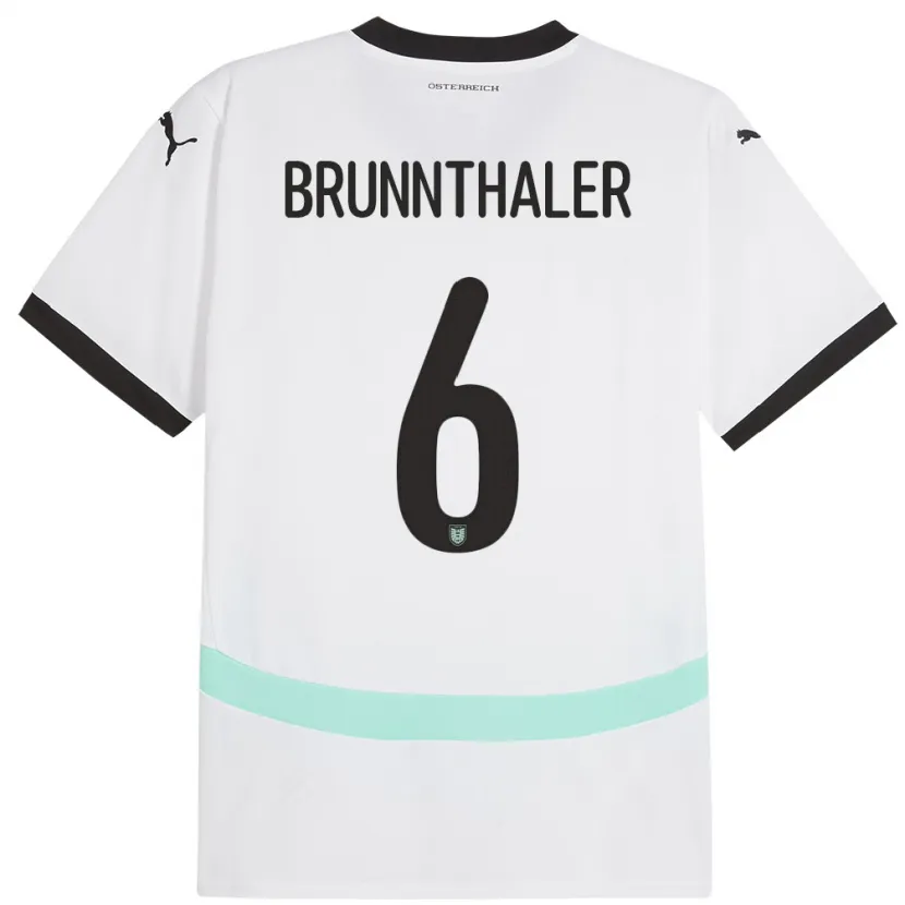 Danxen Heren Oostenrijk Melanie Brunnthaler #6 Wit Uitshirt Uittenue 24-26 T-Shirt