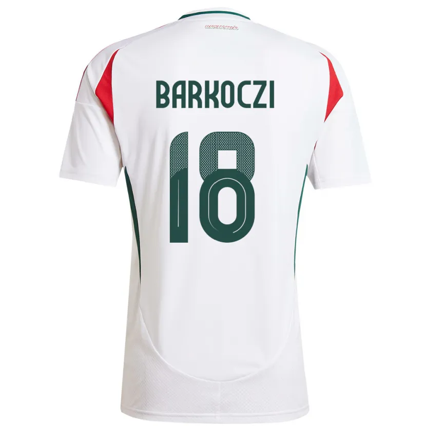 Danxen Heren Hongarije Barnabás Barkóczi #18 Wit Uitshirt Uittenue 24-26 T-Shirt