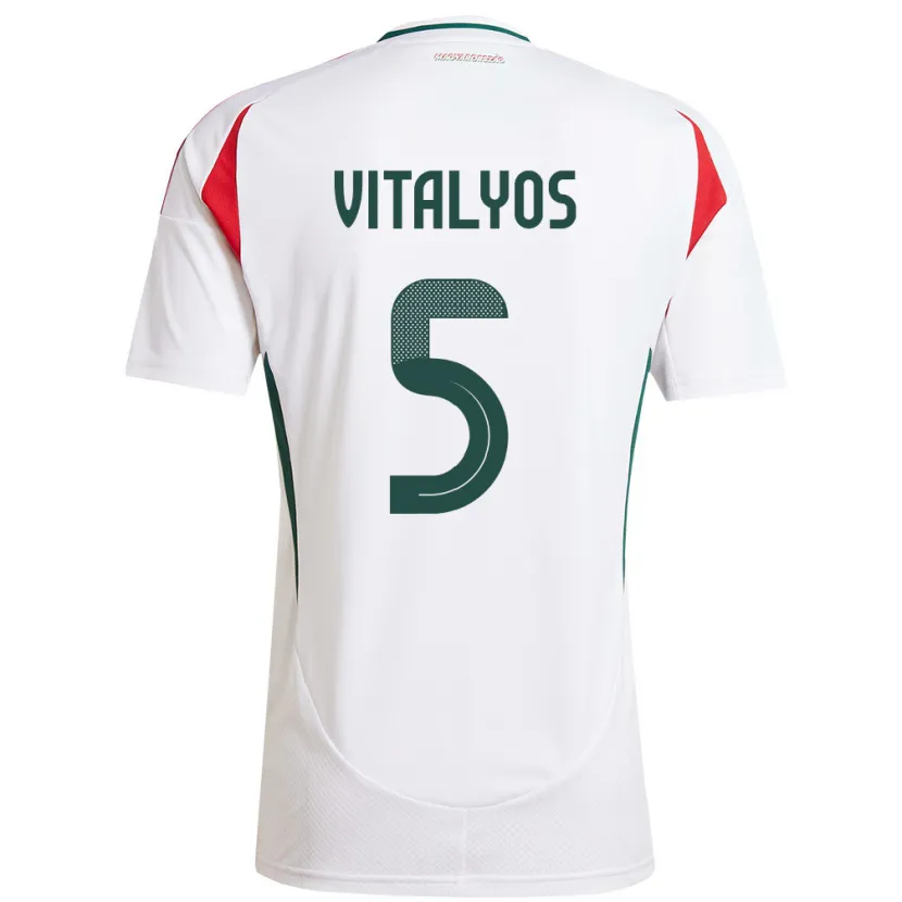 Danxen Heren Hongarije Viktor Vitályos #5 Wit Uitshirt Uittenue 24-26 T-Shirt