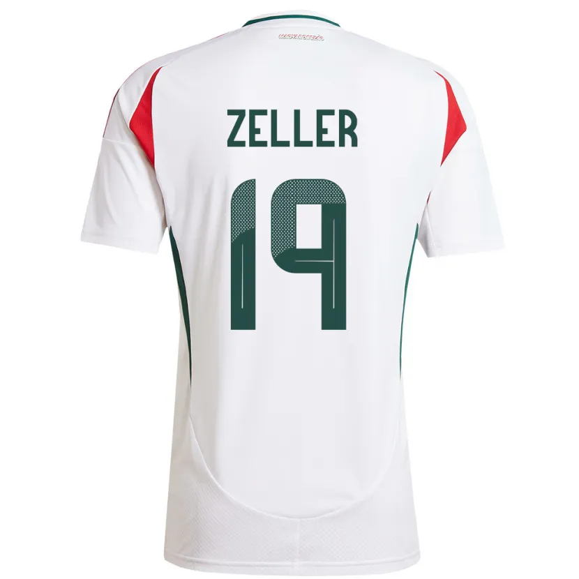 Danxen Heren Hongarije Dóra Zeller #19 Wit Uitshirt Uittenue 24-26 T-Shirt