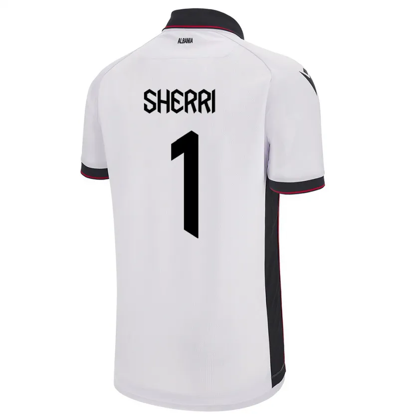 Danxen Heren Albanië Alen Sherri #1 Wit Uitshirt Uittenue 24-26 T-Shirt