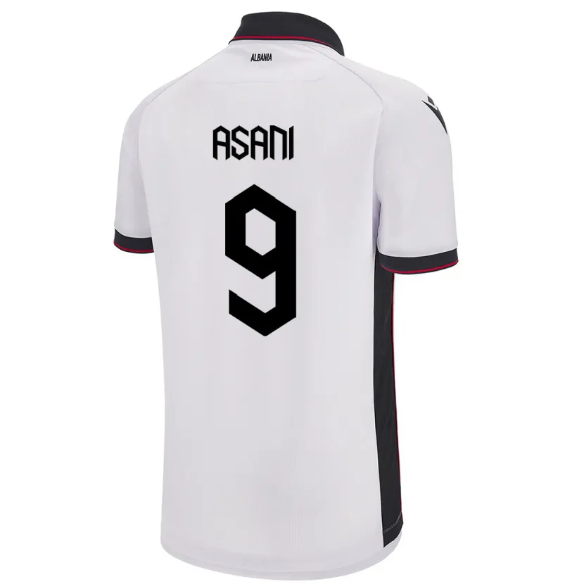 Danxen Heren Albanië Jasir Asani #9 Wit Uitshirt Uittenue 24-26 T-Shirt