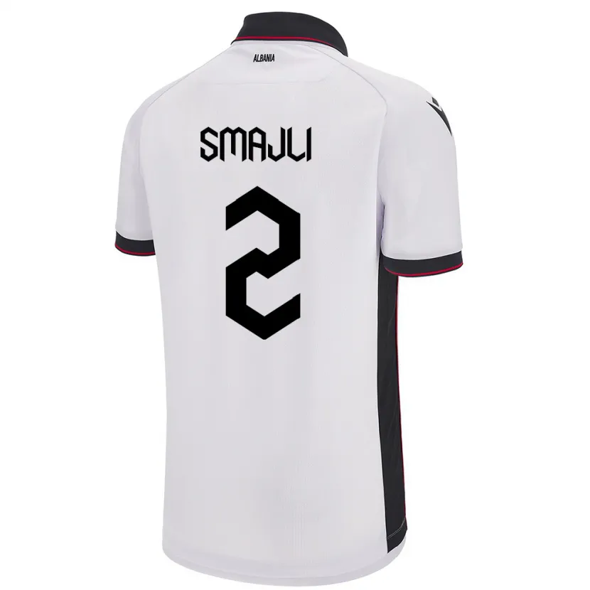 Danxen Heren Albanië Geralb Smajli #2 Wit Uitshirt Uittenue 24-26 T-Shirt