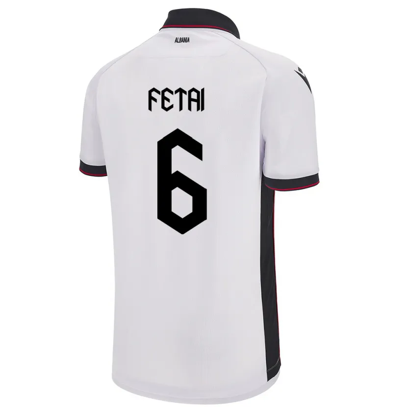 Danxen Heren Albanië Feta Fetai #6 Wit Uitshirt Uittenue 24-26 T-Shirt