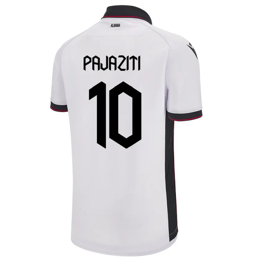 Danxen Heren Albanië Adrion Pajaziti #10 Wit Uitshirt Uittenue 24-26 T-Shirt