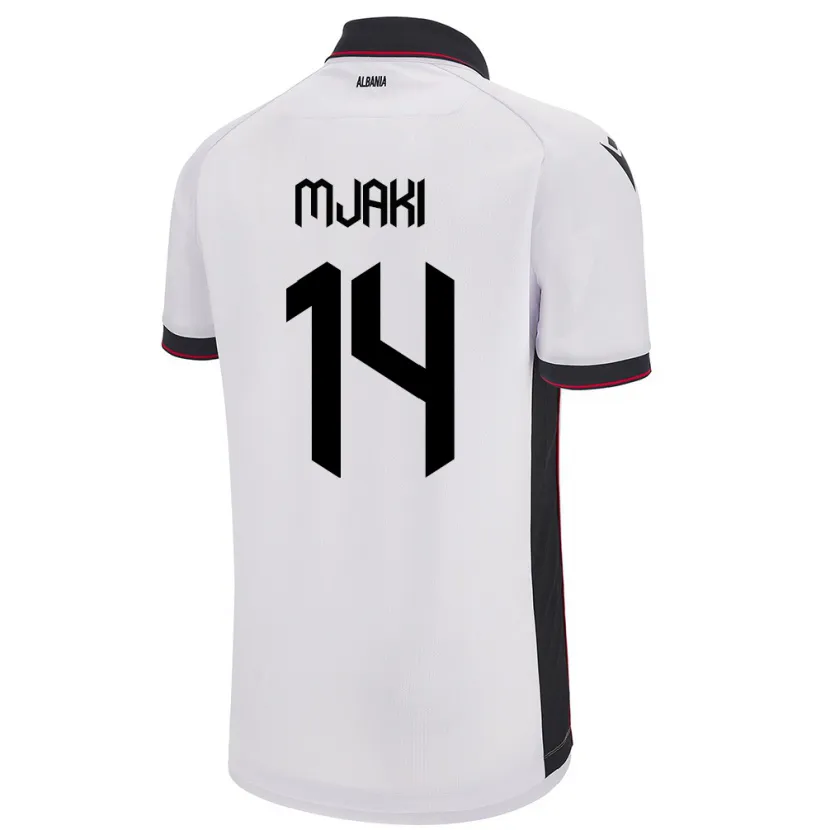 Danxen Heren Albanië Agan Mjaki #14 Wit Uitshirt Uittenue 24-26 T-Shirt