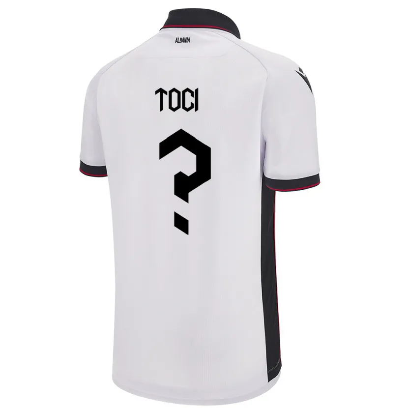 Danxen Heren Albanië Eljon Toci #0 Wit Uitshirt Uittenue 24-26 T-Shirt