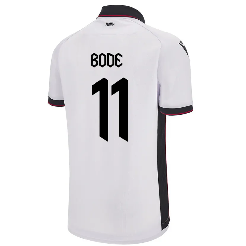 Danxen Heren Albanië Ersi Bode #11 Wit Uitshirt Uittenue 24-26 T-Shirt