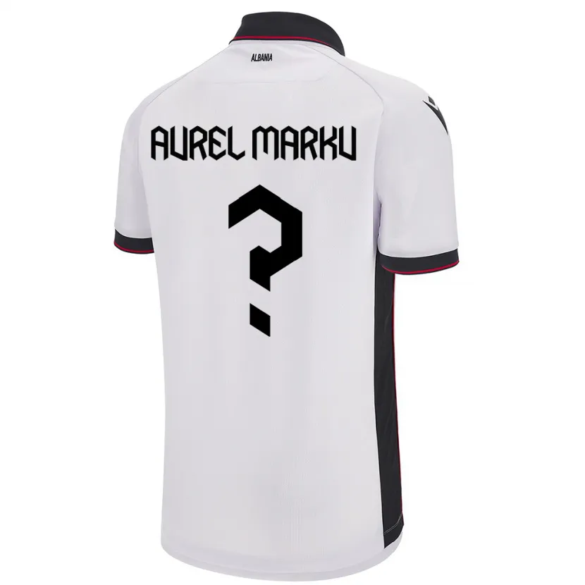 Danxen Heren Albanië Aurel Marku #0 Wit Uitshirt Uittenue 24-26 T-Shirt