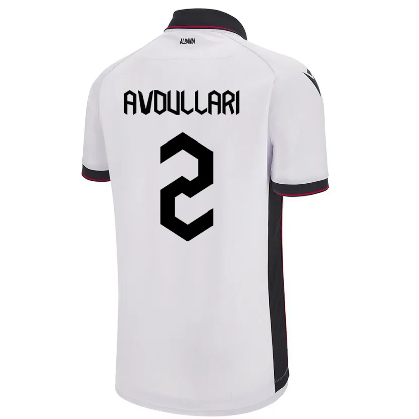 Danxen Heren Albanië Davide Avdullari #2 Wit Uitshirt Uittenue 24-26 T-Shirt