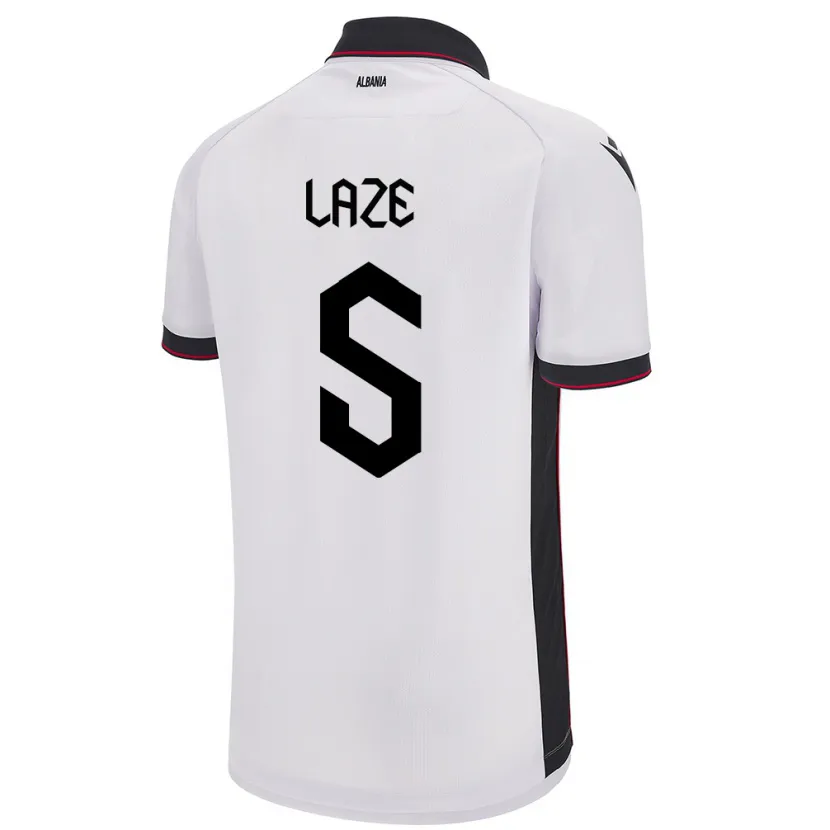 Danxen Heren Albanië Jetmir Laze #5 Wit Uitshirt Uittenue 24-26 T-Shirt