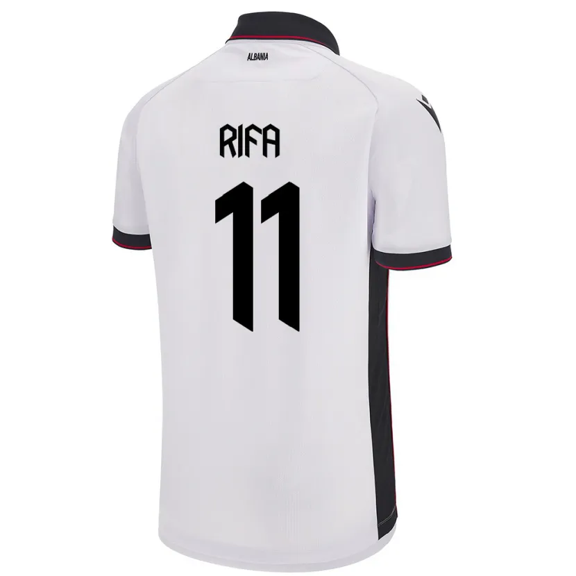 Danxen Heren Albanië Oresti Rifa #11 Wit Uitshirt Uittenue 24-26 T-Shirt