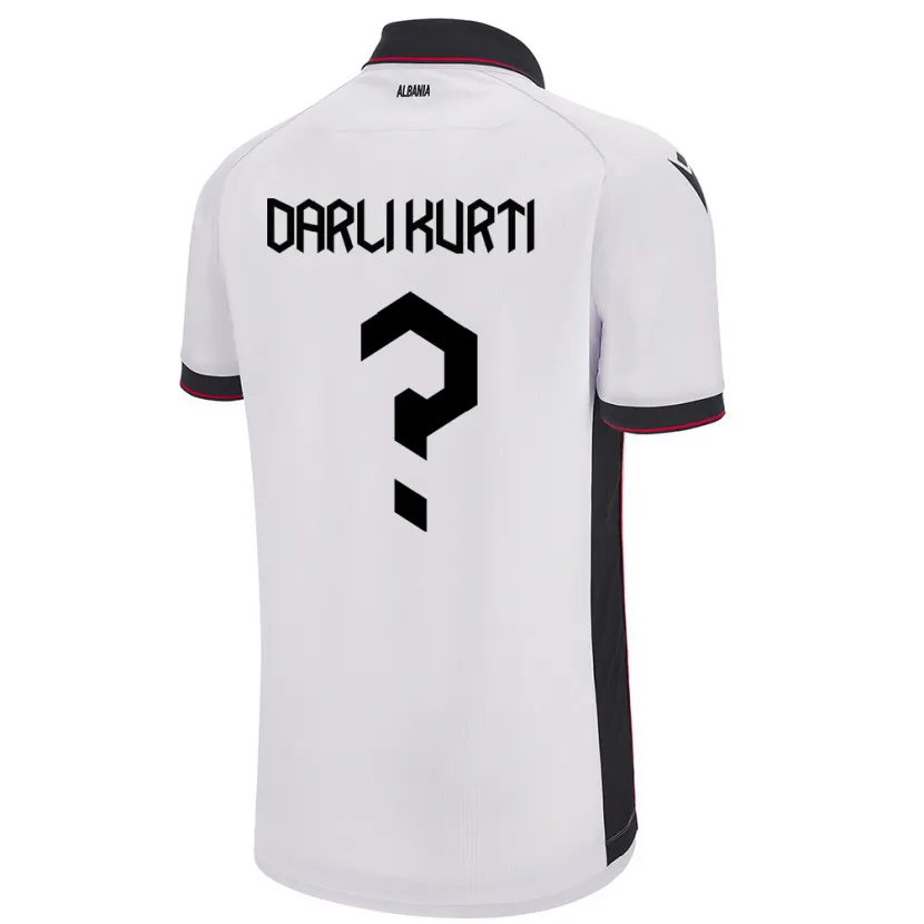 Danxen Heren Albanië Darli Kurti #0 Wit Uitshirt Uittenue 24-26 T-Shirt