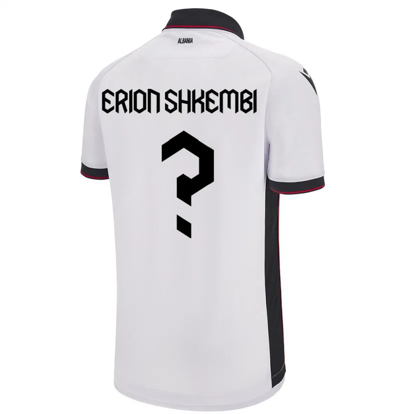 Danxen Heren Albanië Erion Shkembi #0 Wit Uitshirt Uittenue 24-26 T-Shirt
