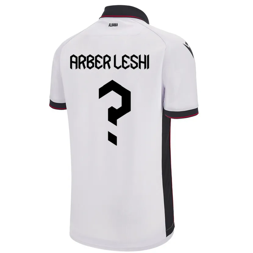 Danxen Heren Albanië Arber Leshi #0 Wit Uitshirt Uittenue 24-26 T-Shirt