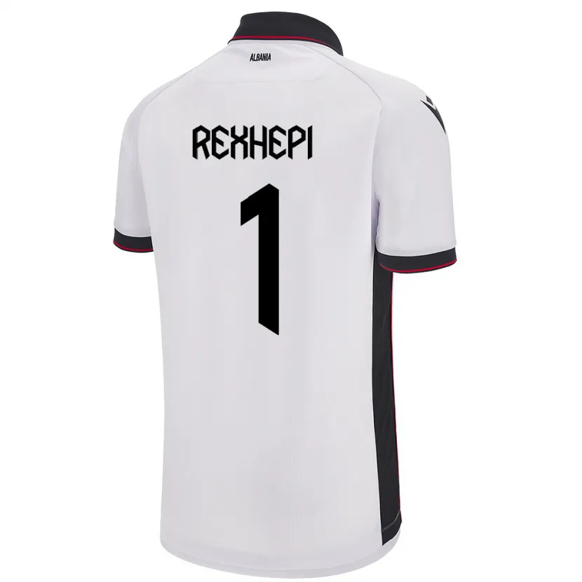 Danxen Heren Albanië Viona Rexhepi #1 Wit Uitshirt Uittenue 24-26 T-Shirt