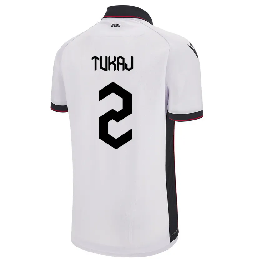 Danxen Heren Albanië Armera Tukaj #2 Wit Uitshirt Uittenue 24-26 T-Shirt