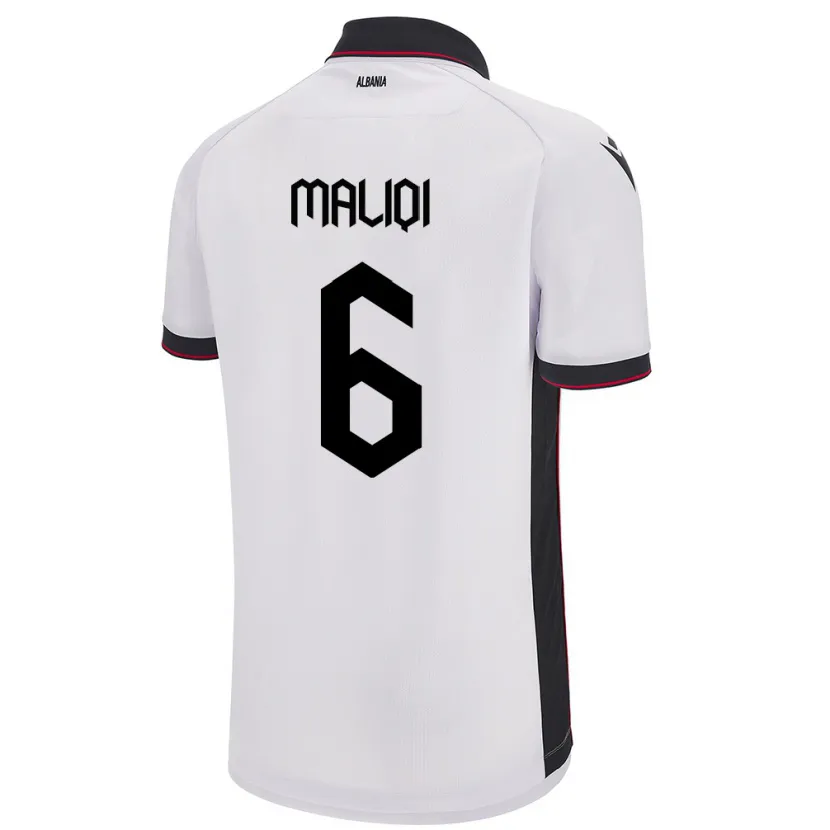Danxen Heren Albanië Sara Maliqi #6 Wit Uitshirt Uittenue 24-26 T-Shirt