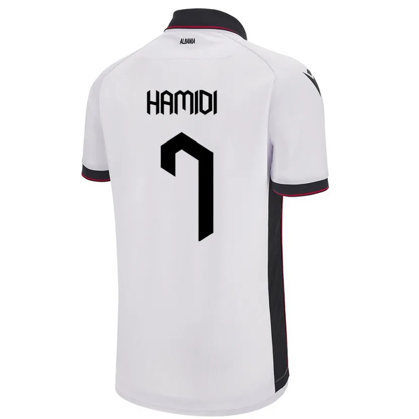 Danxen Heren Albanië Mimoza Hamidi #7 Wit Uitshirt Uittenue 24-26 T-Shirt