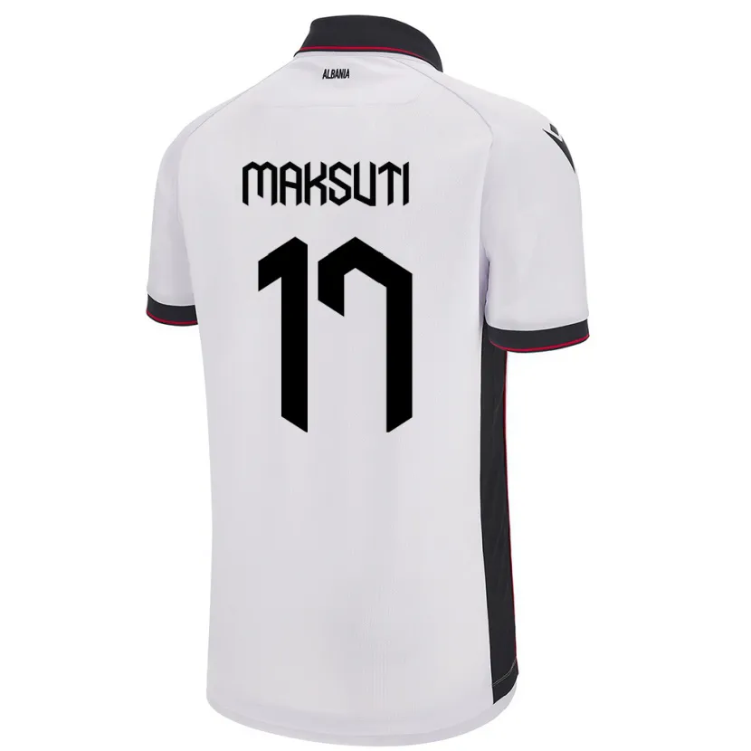 Danxen Heren Albanië Kristina Maksuti #17 Wit Uitshirt Uittenue 24-26 T-Shirt