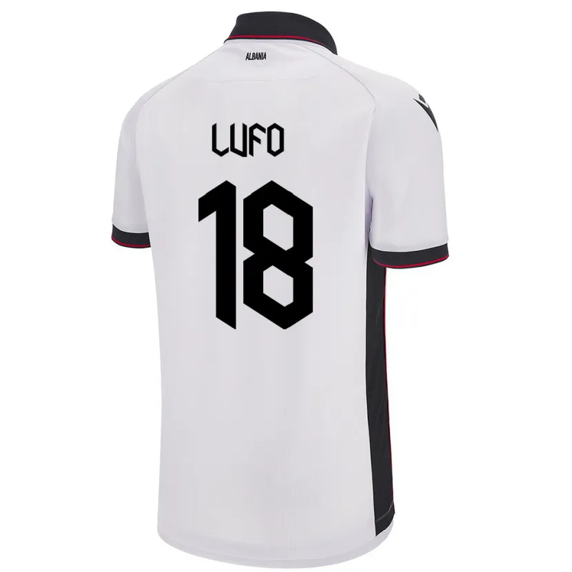 Danxen Heren Albanië Esi Lufo #18 Wit Uitshirt Uittenue 24-26 T-Shirt