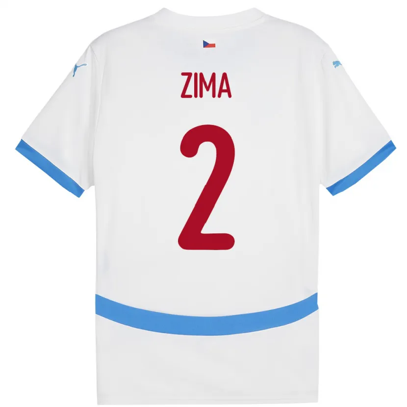 Danxen Heren Tsjechië David Zima #2 Wit Uitshirt Uittenue 24-26 T-Shirt