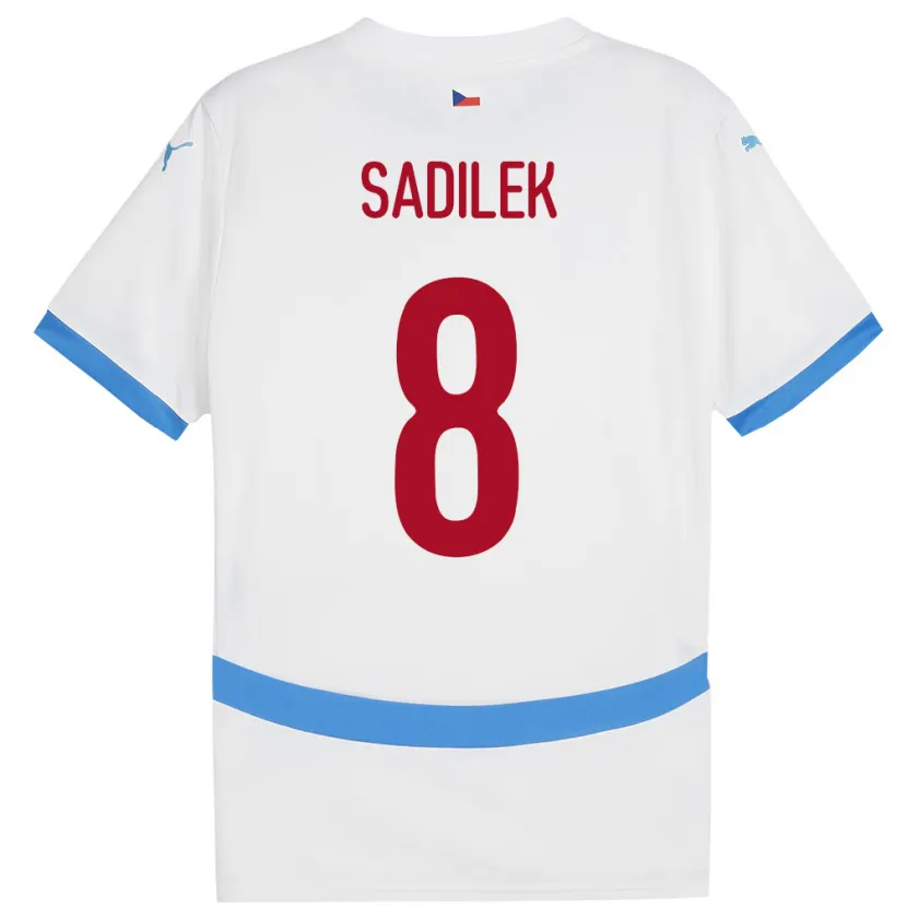 Danxen Heren Tsjechië Michal Sadílek #8 Wit Uitshirt Uittenue 24-26 T-Shirt