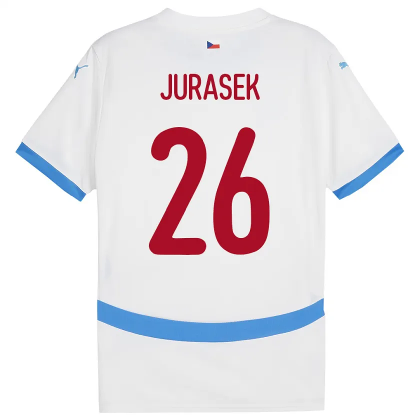 Danxen Heren Tsjechië Matej Jurasek #26 Wit Uitshirt Uittenue 24-26 T-Shirt