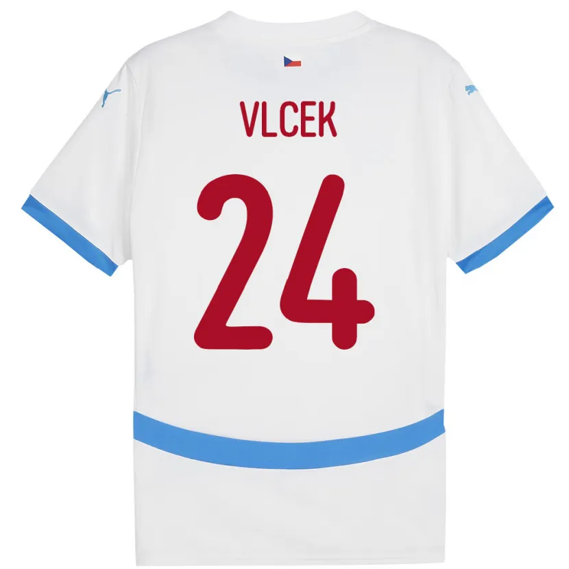 Danxen Heren Tsjechië Tomas Vlcek #24 Wit Uitshirt Uittenue 24-26 T-Shirt