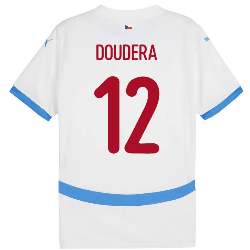 Danxen Heren Tsjechië David Doudera #12 Wit Uitshirt Uittenue 24-26 T-Shirt