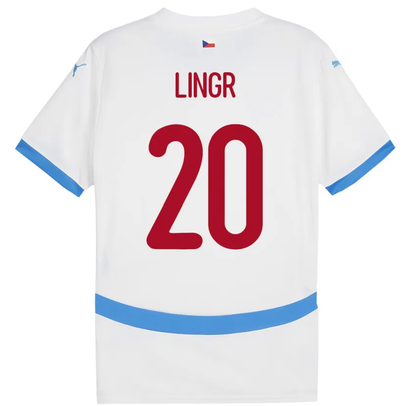 Danxen Heren Tsjechië Ondrej Lingr #20 Wit Uitshirt Uittenue 24-26 T-Shirt