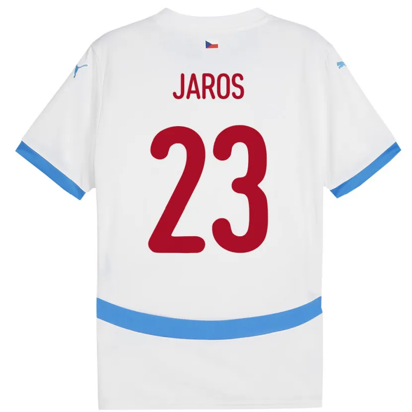 Danxen Heren Tsjechië Vitezslav Jaros #23 Wit Uitshirt Uittenue 24-26 T-Shirt