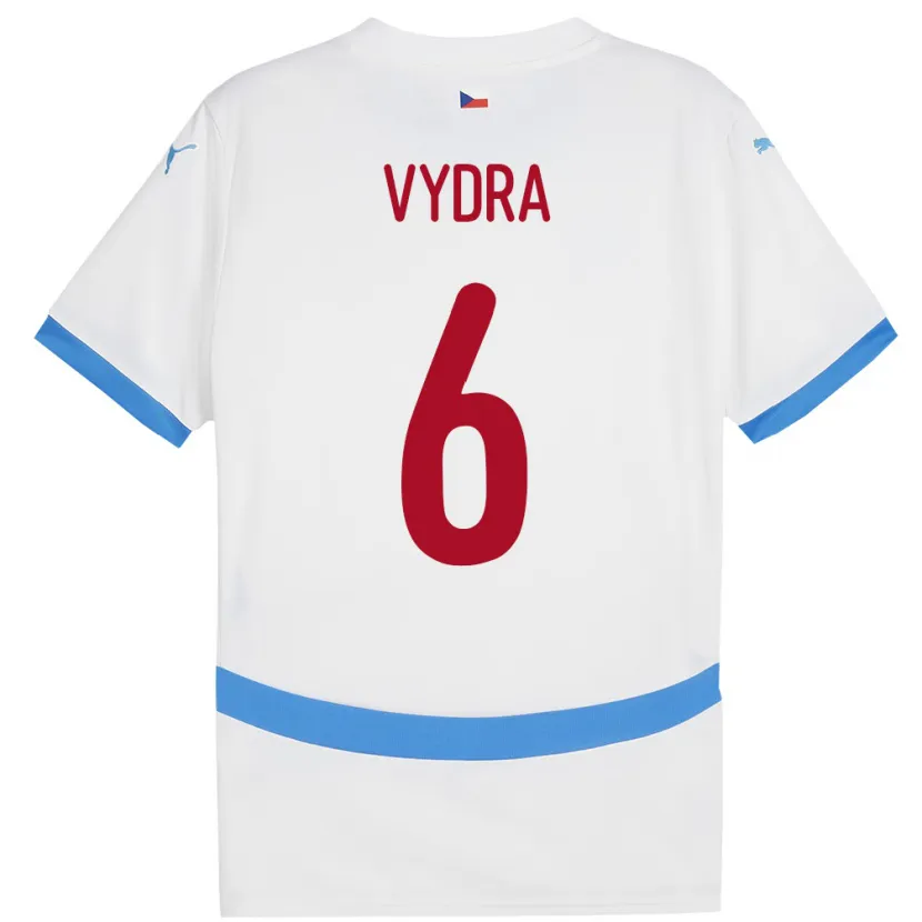 Danxen Heren Tsjechië Patrik Vydra #6 Wit Uitshirt Uittenue 24-26 T-Shirt