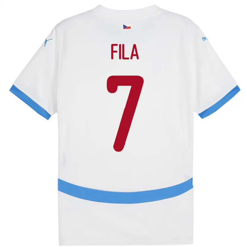 Danxen Heren Tsjechië Daniel Fila #7 Wit Uitshirt Uittenue 24-26 T-Shirt