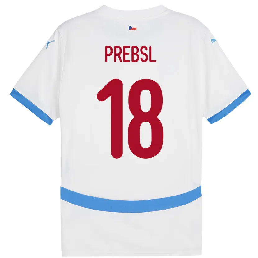 Danxen Heren Tsjechië Filip Prebsl #18 Wit Uitshirt Uittenue 24-26 T-Shirt