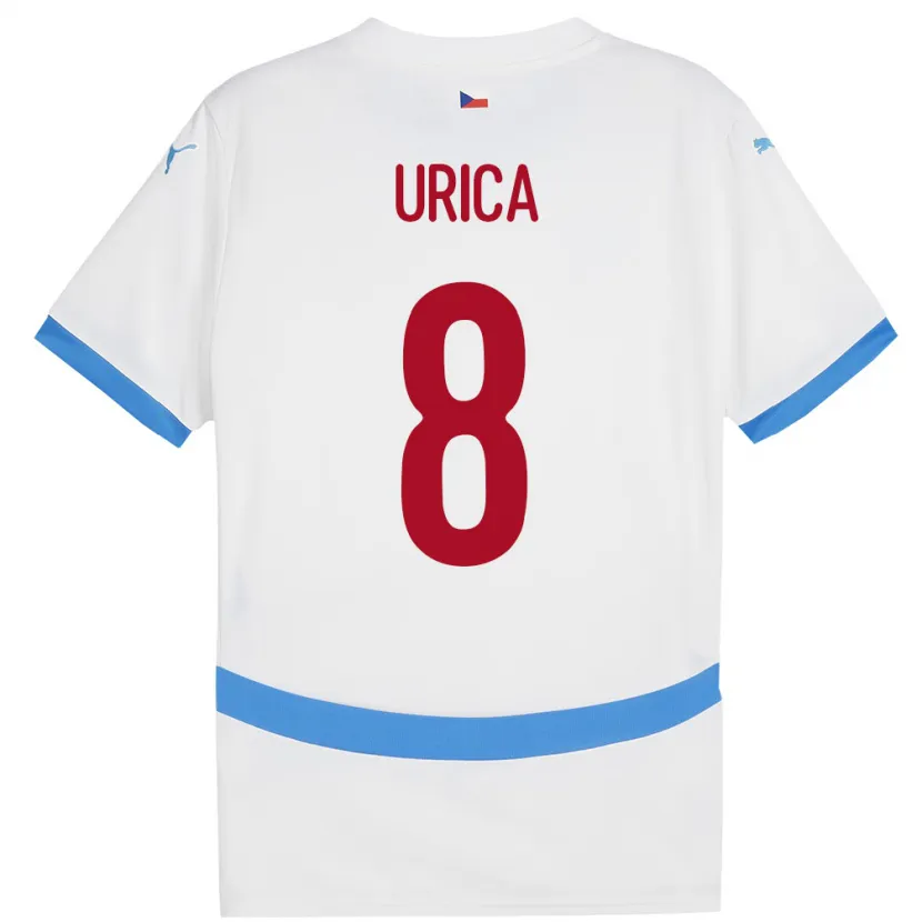 Danxen Heren Tsjechië Adam Urica #8 Wit Uitshirt Uittenue 24-26 T-Shirt