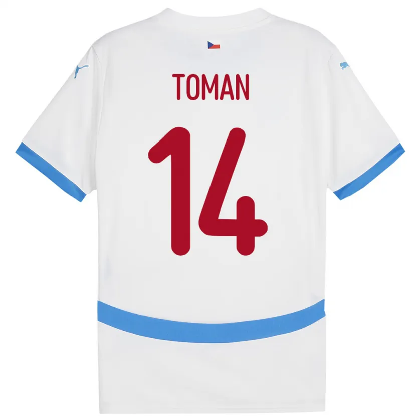 Danxen Heren Tsjechië Zdenek Toman #14 Wit Uitshirt Uittenue 24-26 T-Shirt