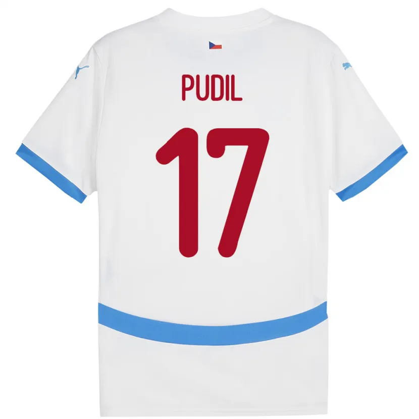 Danxen Heren Tsjechië Milos Pudil #17 Wit Uitshirt Uittenue 24-26 T-Shirt