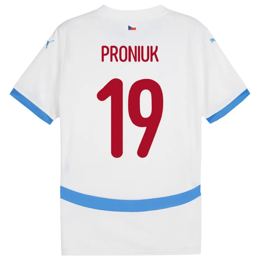 Danxen Heren Tsjechië Adam Proniuk #19 Wit Uitshirt Uittenue 24-26 T-Shirt