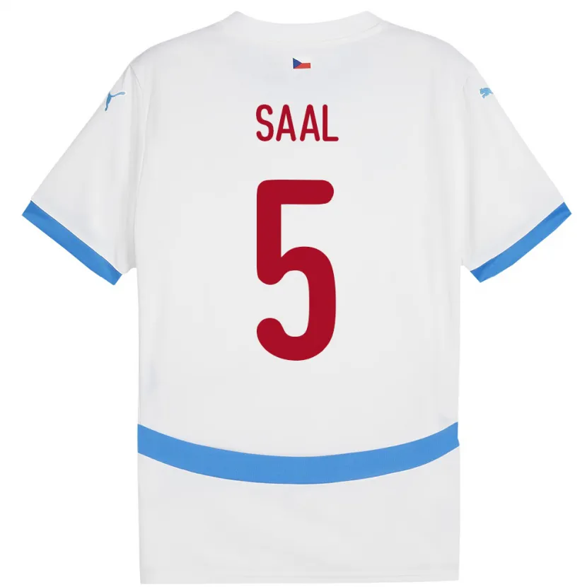 Danxen Heren Tsjechië Lukas Saal #5 Wit Uitshirt Uittenue 24-26 T-Shirt