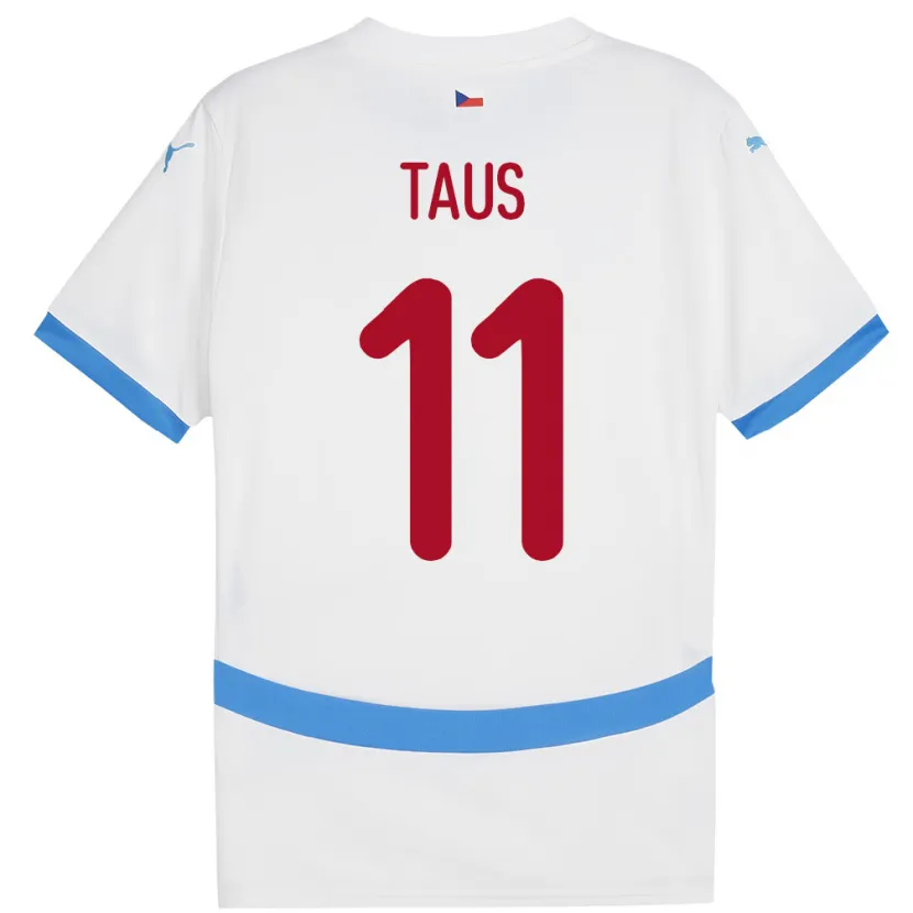 Danxen Heren Tsjechië Martin Taus #11 Wit Uitshirt Uittenue 24-26 T-Shirt