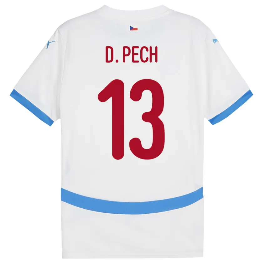 Danxen Heren Tsjechië Dominik Pech #13 Wit Uitshirt Uittenue 24-26 T-Shirt