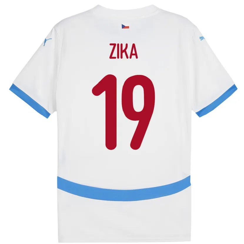 Danxen Heren Tsjechië Petr Zika #19 Wit Uitshirt Uittenue 24-26 T-Shirt