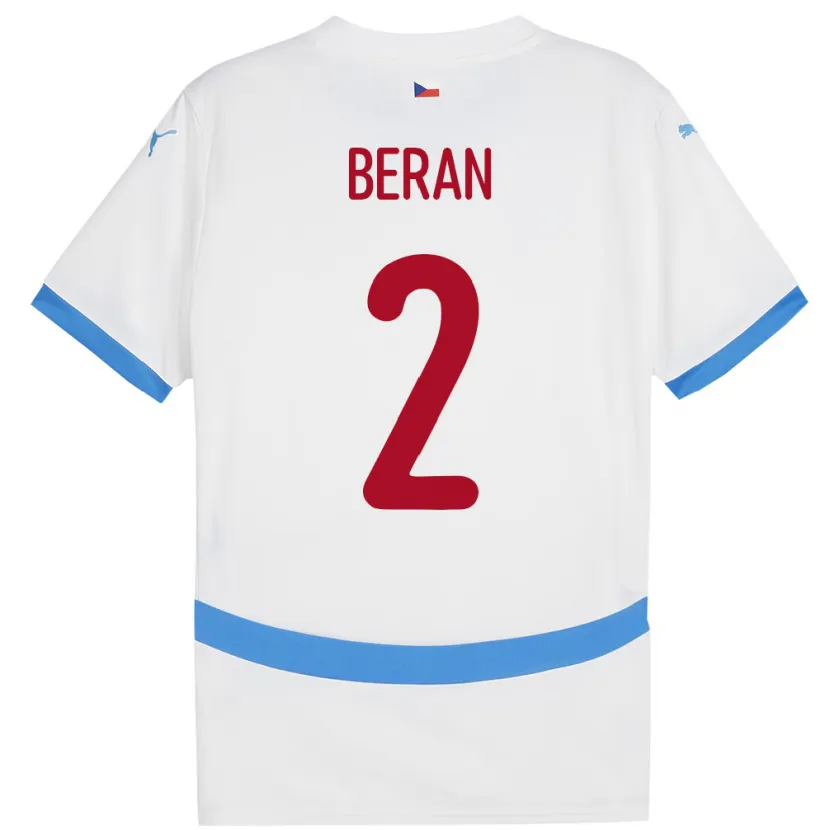 Danxen Heren Tsjechië Stepan Beran #2 Wit Uitshirt Uittenue 24-26 T-Shirt