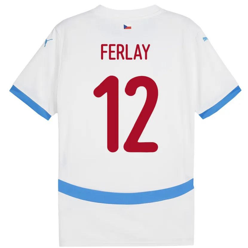 Danxen Heren Tsjechië Ruben Ferlay #12 Wit Uitshirt Uittenue 24-26 T-Shirt